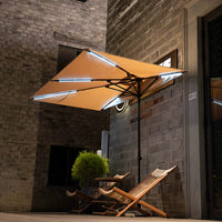 Half-Round Wall-Mounted Patio Umbrella with Adjustable Height and UV Protection