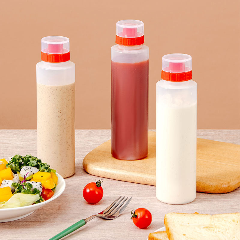 PE Three-Hole Squeeze Bottle for Sauces, Dressings, and Condiments