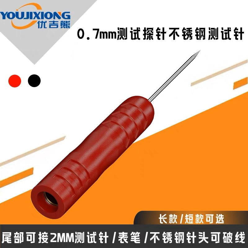 0.7mm Stainless Steel Test Probe Pins for Multimeter, Wire Piercing Capability, 2mm Jack Connection