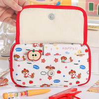 Dopamine Color Block Dachshund Flip Pencil Case for Students