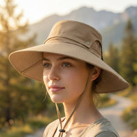 Men's Wide Brim Sun Hat with Detachable Top for Outdoor Activities