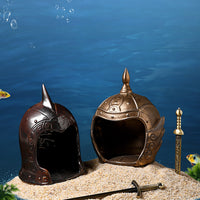 Aquarium Decoration Hideaway Helmet Skull Ceramic Breeding Cave for Fish Shrimp Reptiles