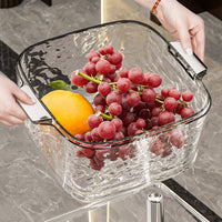 Double-Layer Kitchen Drain Basket with Fruit Bowl, Multi-functional Vegetable Washing Basin for Home Use