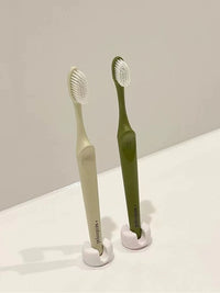 INS Style Wall-Mounted Toothbrush Holder with Suction Cup Mirror for Bathroom