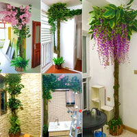 Artificial Bark and Green Vine Foliage for Pipe and Pillar Decoration
