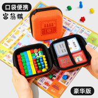 Deluxe Portable Monopoly Board Game Set - World Tour Edition with Wooden Pieces