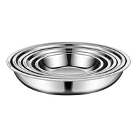 316 Stainless Steel Dinner Plate, Thickened Flat Round Dish, Food Grade