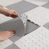 Interlocking Non-Slip Shower Mat for Bathroom and Toilet, Waterproof Grid Design