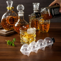 4-Cavity Sphere Ice Ball Maker Mold for Whiskey and Cocktails