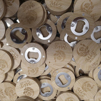 Bamboo Wood Magnetic Bottle Opener with Custom Logo Engraving