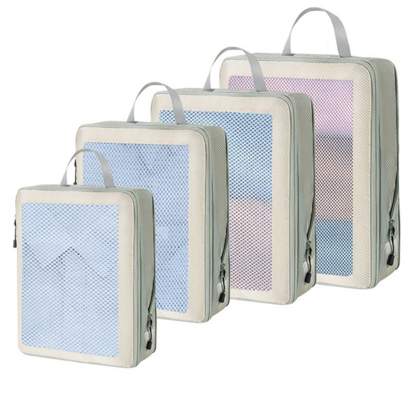 Travel Compression Packing Cubes Set for Clothes, Shoes, and Toiletries