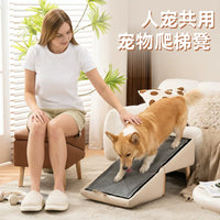Valentin Pet Stairs Solid Wood Frame Cat Scratch Pad Dog Ramp Bedside Slope Pet Stool for Shared Use