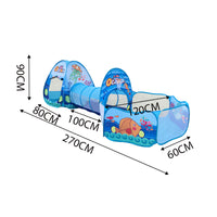 Kids 3-in-1 Play Tent with Tunnel and Ball Pit, Foldable Indoor/Outdoor Toy