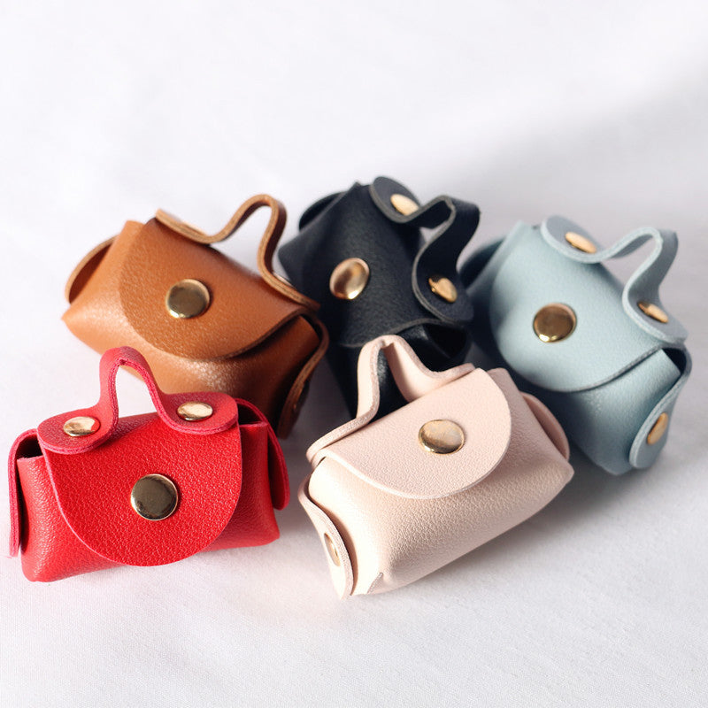 Dollhouse Miniature Leather Handbag Cosmetic Bag for OB11 Scene Accessories