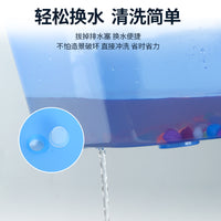 Turtle Tank with Lid, Square Plastic Pet Habitat for Turtles, Goldfish, Hamsters