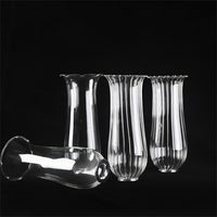 Crystal Glass Candlestick with Double Lamp Shades for Wedding and Home Decor
