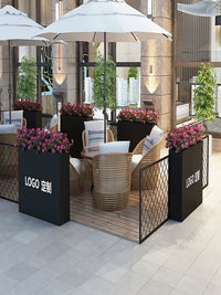 Outdoor Wrought Iron Planter Box Fence Garden Landscape Flower Bed Courtyard Decoration