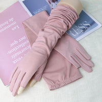 Women's Summer UV Protection Cotton Driving Gloves with Two-Finger Design