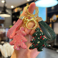 Rhinestone Christmas Tree Keychain Bag Charm