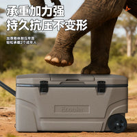 Yikule Large Capacity Insulated Cooler Box with Wheels for Fishing Camping Outdoor Food Storage