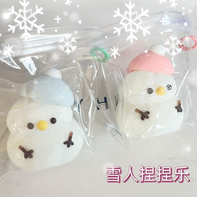 Christmas Snowman Squeeze Toy Slow Rebound Silicone Stress Relief Fidget Toy