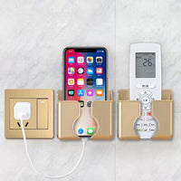 Wall-Mounted Remote Control and Phone Holder with Charging Port
