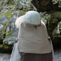 Summer UV Protection Sun Hat with Neck Flap for Women, Breathable Wide Brim Fisherman Cap