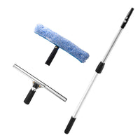 Telescopic Window Squeegee Cleaner Kit with Stainless Steel Scraper for Glass Cleaning