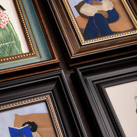 Vintage Oil Painting Style Photo Frame for Tabletop or Wall Mounting, American Retro Sketch Frame