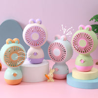 Cartoon Mini USB Rechargeable Desktop Fan Portable for Students and Gifts