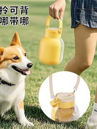 Large Capacity Portable Pet Water Bottle for Dogs, Outdoor Travel Drinking Dispenser with Foldable Bowl