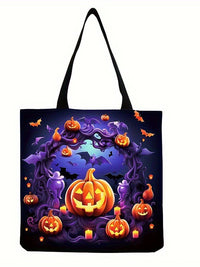 Halloween Cat Pumpkin Ghost Large Capacity Tote Bag for Men and Women