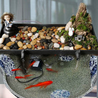 Ceramic Waterfall Fish Tank Landscape Fountain Ornament with Circulating Water System