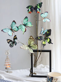 Artificial Butterfly Orchid Branch Wall Decor with Photo Frame