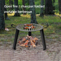 Outdoor Camping BBQ Grill with Tripod Stand for Bonfire and Roasting