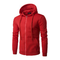 Men's Thermal Hooded Zip-Up Sweatshirt Slim Fit Sport Casual Hoodie with Custom Logo Option