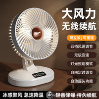 2026 New USB Rechargeable Digital Display Mini Desk Fan for Dormitory and Office