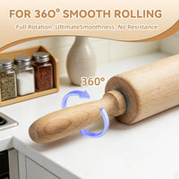 Wooden Clay Rolling Pin for Pottery and Sculpture, 360° Rotating Clay Shaping Tool