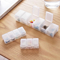 Portable 7-Day Pill Organizer with Detachable Compartments