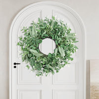 Artificial Eucalyptus Leaf Wreath for Front Door Decor