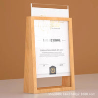 Acrylic Patent Certificate Display Frame with Wooden Base for Awards and Diplomas, A4 Crystal Authorization Photo Frame