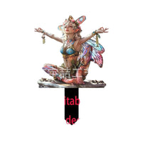 Bohemian Fairy and Bonsai Cat Garden Decor Yard Plaque Acrylic Outdoor Garden Stake