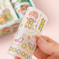 Cute Cartoon Washi Tape & Sticker Set for Kids' DIY Crafts and Scrapbooking