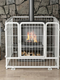 Stove Safety Guard Rail for Indoor Wood Burning Stoves, Fireplace Fence for Baby and Pet Protection, Anti-Scald Iron Mesh Cover