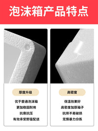 Insulated Foam Shipping Box for Perishable Goods - Large, Thickened Cold Storage Container for Fruits & Produce
