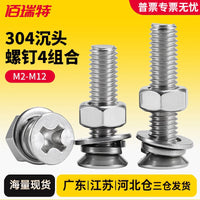 304 Stainless Steel Flat Head Phillips Screws, Nuts, and Washers Assortment Set M2-M10