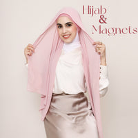 Solid Color Chiffon Headscarf with Magnetic Closure