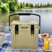 15QT Rotomolded Insulated Cooler Box for Camping, Hiking, and Travel - Portable and Waterproof