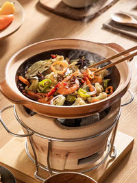 Clay Charcoal Stove Hot Pot with Kettle, Traditional Style for Tea Ceremony, BBQ, and Boiling Water, Electric and Charcoal Dual-Use