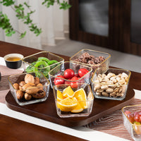 Wooden Divided Snack Serving Platter with Lid, Candy Nut Dried Fruit Tray, Appetizer Dessert Container for Home & Parties